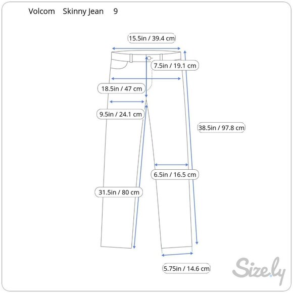 Volcom Skinny Jeans Black Brown Pinstripe Size 9 Straight Leg Logo - Picture 14 of 14